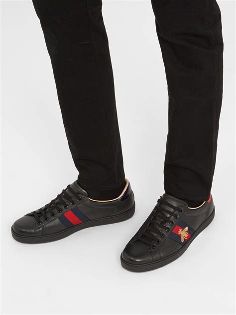 gucci bee black boots|gucci ace embroidered bee.